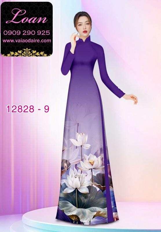 Vải áo dài hoa sen in 3D