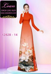 Vải áo dài hoa sen in 3D