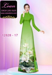 Vải áo dài hoa sen in 3D