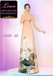 Vải áo dài hoa sen in 3D