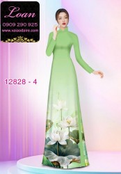 Vải áo dài hoa sen in 3D