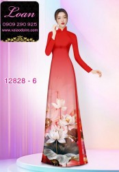 Vải áo dài hoa sen in 3D