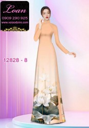 Vải áo dài hoa sen in 3D