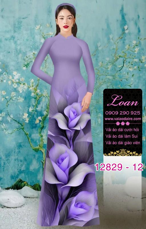 Vải áo dài hoa in 3D