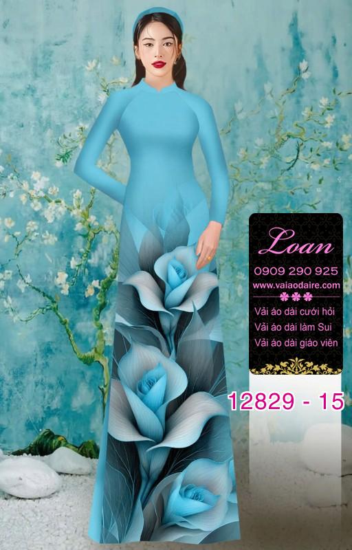 Vải áo dài hoa in 3D