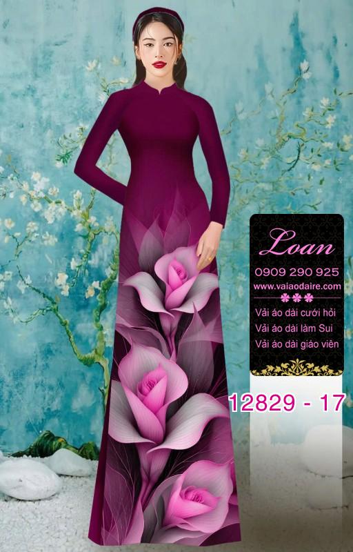 Vải áo dài hoa in 3D