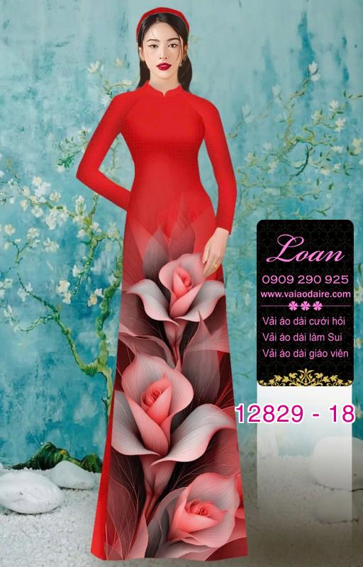 Vải áo dài hoa in 3D