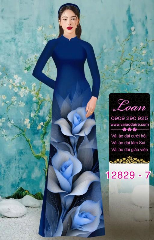 Vải áo dài hoa in 3D