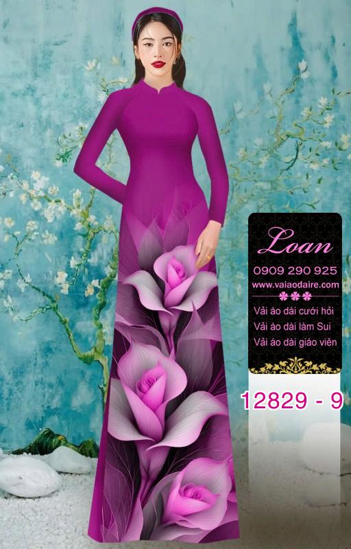 Vải áo dài hoa in 3D