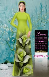 Vải áo dài hoa in 3D