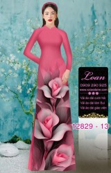 Vải áo dài hoa in 3D