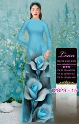 Vải áo dài hoa in 3D