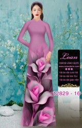 Vải áo dài hoa in 3D