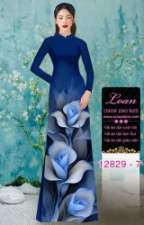 Vải áo dài hoa in 3D