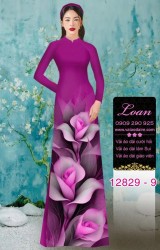 Vải áo dài hoa in 3D