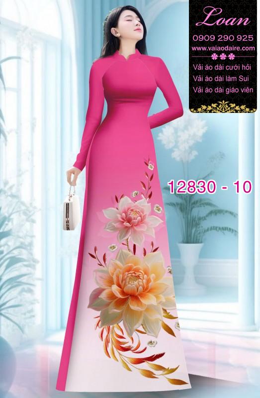 Vải áo dài hoa in 3D