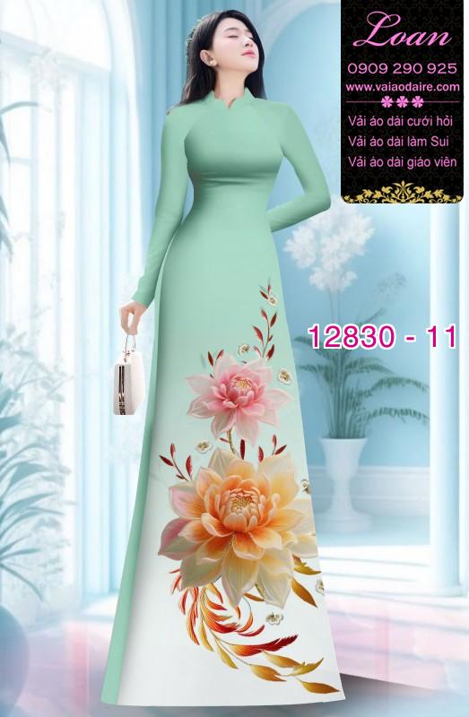 Vải áo dài hoa in 3D