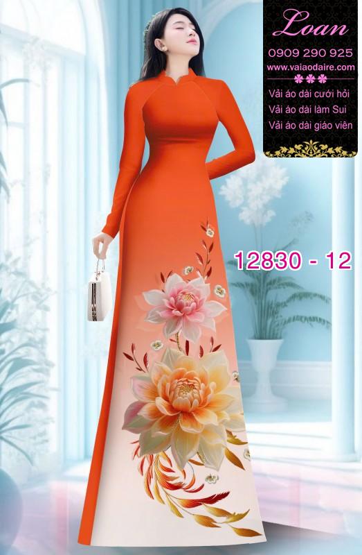 Vải áo dài hoa in 3D