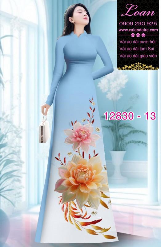 Vải áo dài hoa in 3D