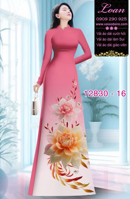 Vải áo dài hoa in 3D