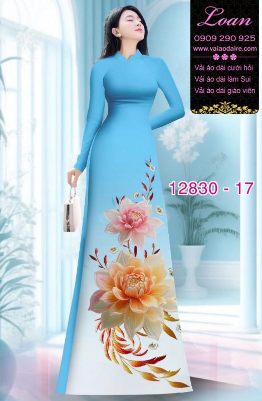 Vải áo dài hoa in 3D