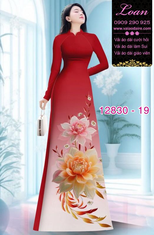 Vải áo dài hoa in 3D