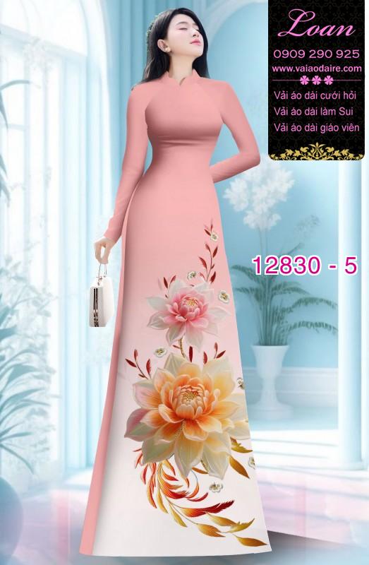 Vải áo dài hoa in 3D