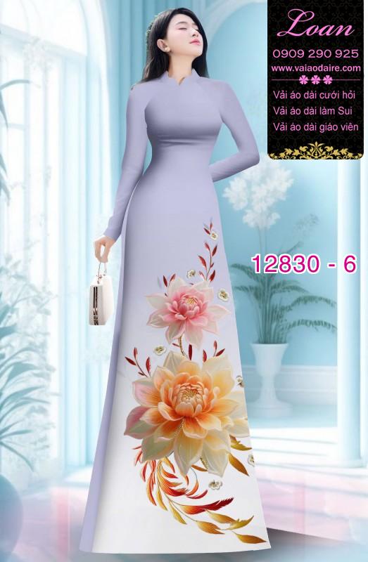 Vải áo dài hoa in 3D