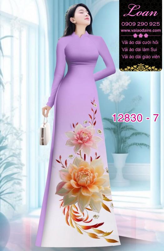 Vải áo dài hoa in 3D