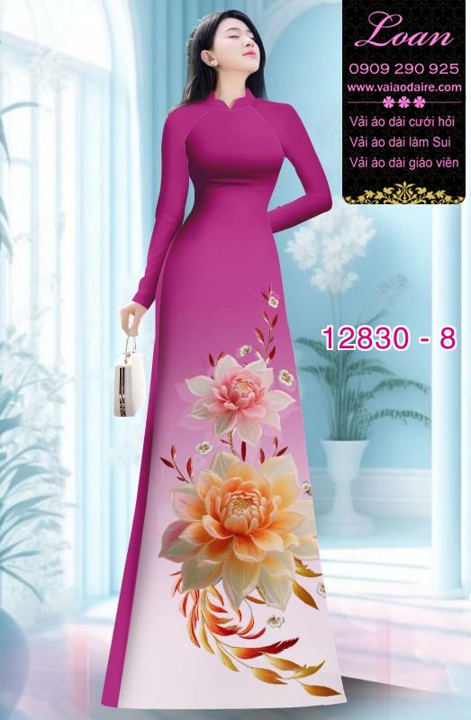 Vải áo dài hoa in 3D