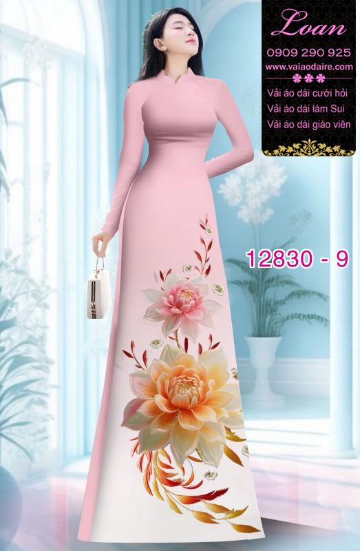 Vải áo dài hoa in 3D