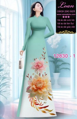 Vải áo dài hoa in 3D-DT 12830