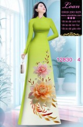 Vải áo dài hoa in 3D