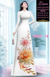 Vải áo dài hoa in 3D