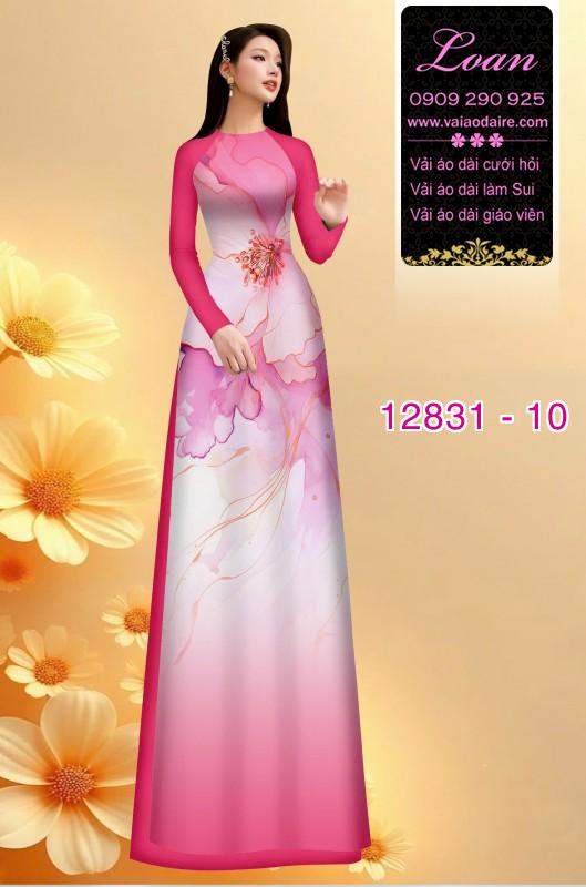 Vải áo dài hoa in 3D