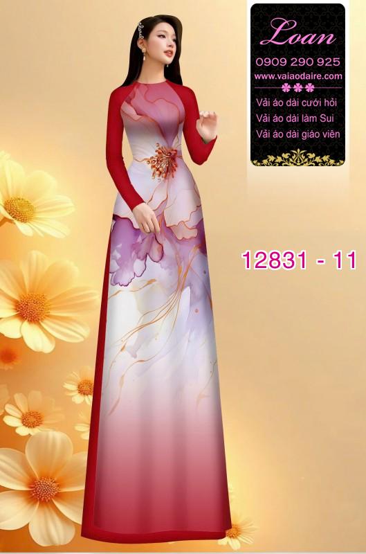 Vải áo dài hoa in 3D