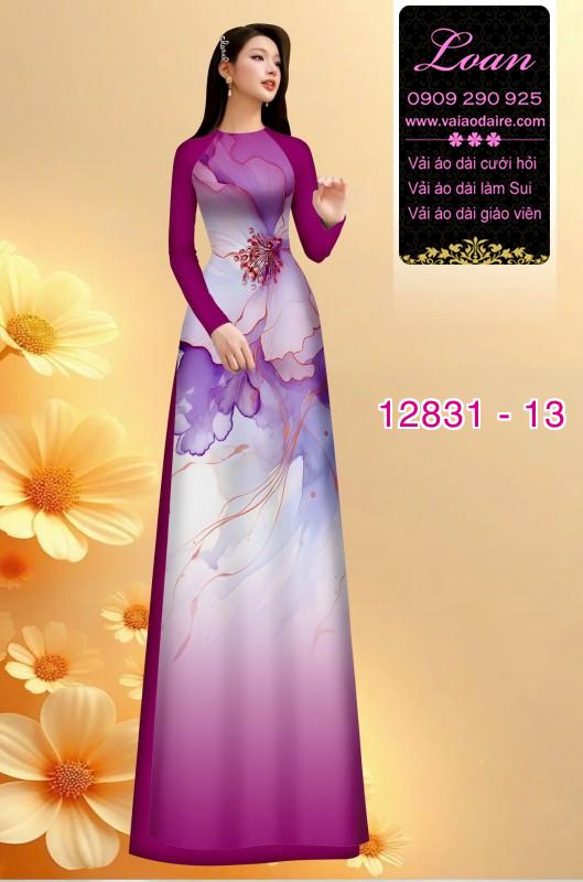 Vải áo dài hoa in 3D