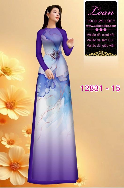 Vải áo dài hoa in 3D