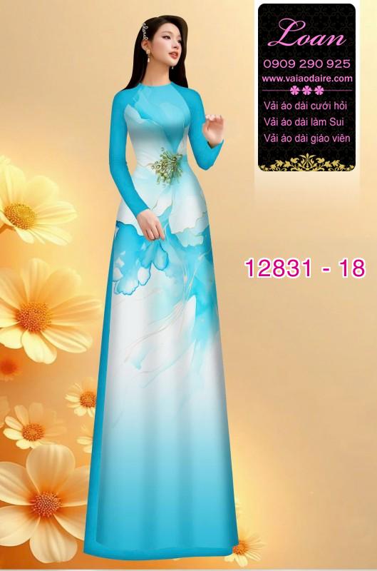 Vải áo dài hoa in 3D