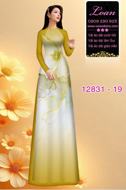 Vải áo dài hoa in 3D