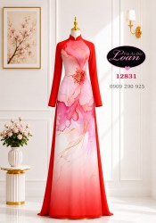 Vải áo dài hoa in 3D