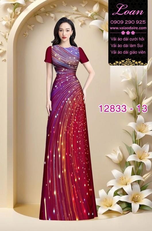 Vải áo dài hoa in 3D