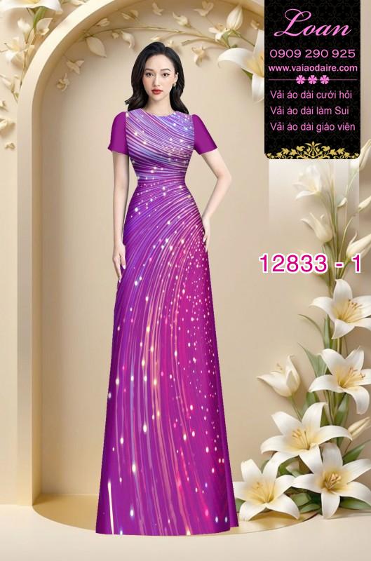 Vải áo dài hoa in 3D