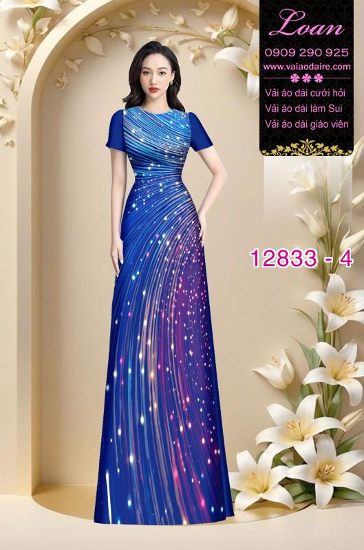 Vải áo dài hoa in 3D