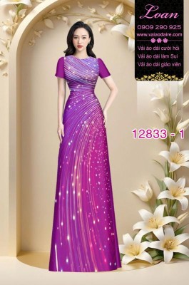 Vải áo dài hoa in 3D-DT 12833