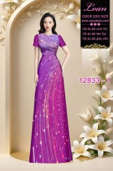 Vải áo dài hoa in 3D