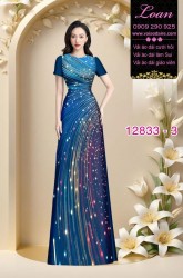 Vải áo dài hoa in 3D