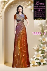 Vải áo dài hoa in 3D