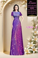 Vải áo dài hoa in 3D