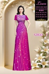 Vải áo dài hoa in 3D